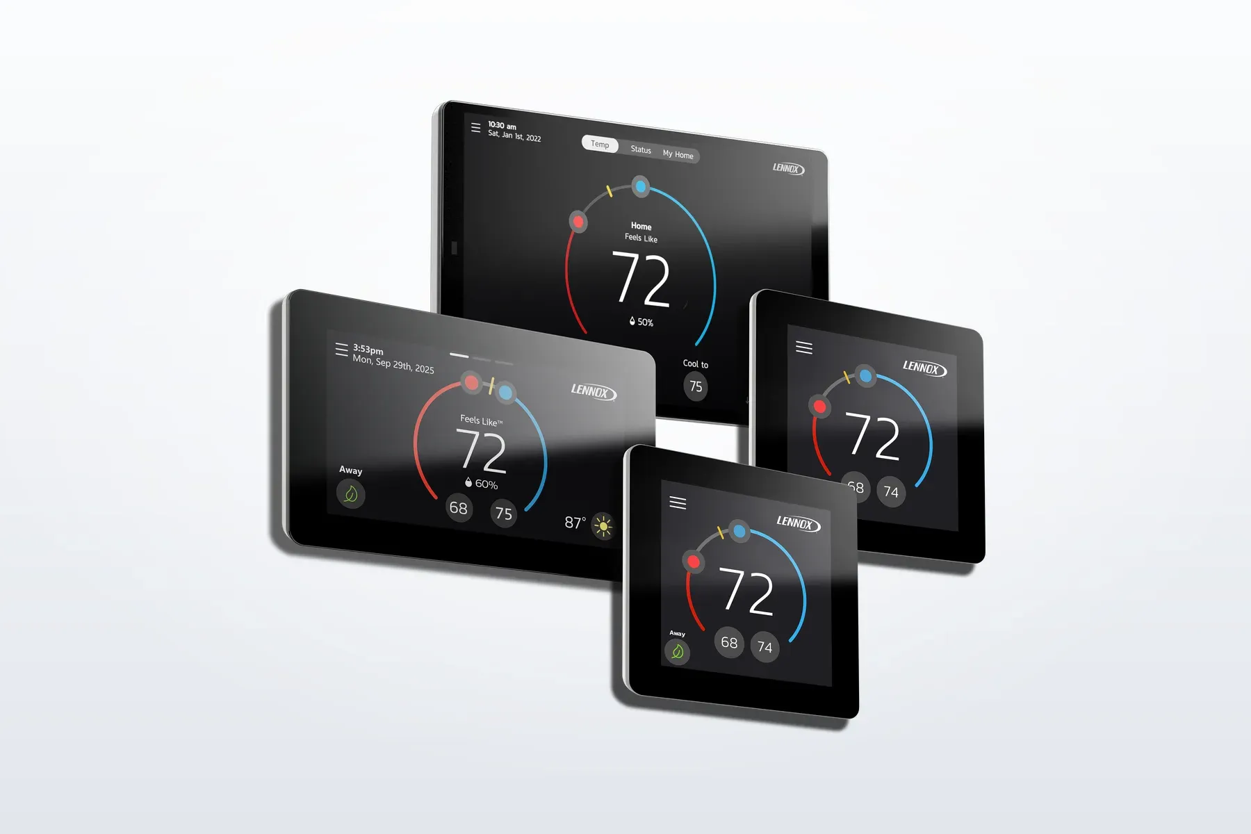 The Lennox smart thermostat range, including the S40 and E40.