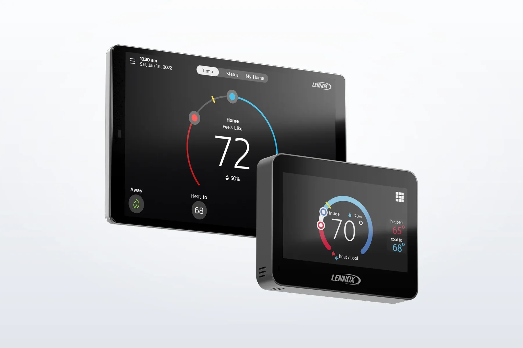 Lennox smart thermostat paired with a zoning control system.